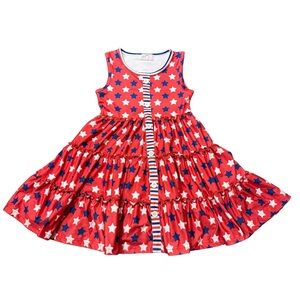 Pete + Lucy “Home of the Brave” Stars & Stripes American Tiered Dress Size 4T